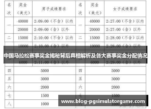 中国马拉松赛事奖金揭秘背后真相解析及各大赛事奖金分配情况